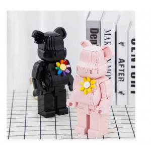 Конструктор пластиковый Balody Питомцы "Медведь Bear Brick" (1126 деталей) розовый